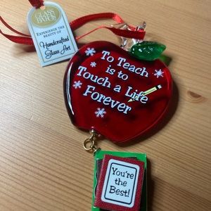 New in box. Glass teachers ornament